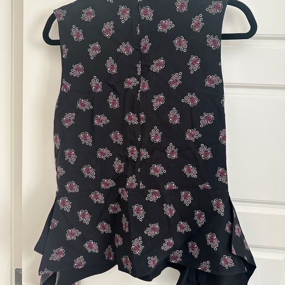 Altuzarra Black and Pink Asymmetrical Peplum Sleeveless Blouse - Picture 2 of 5